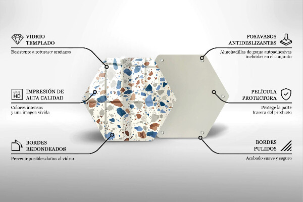 Kuchynská doska veľká zo skla Dekoratívna kamenina