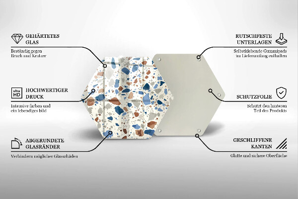Kuchynská doska veľká zo skla Dekoratívna kamenina