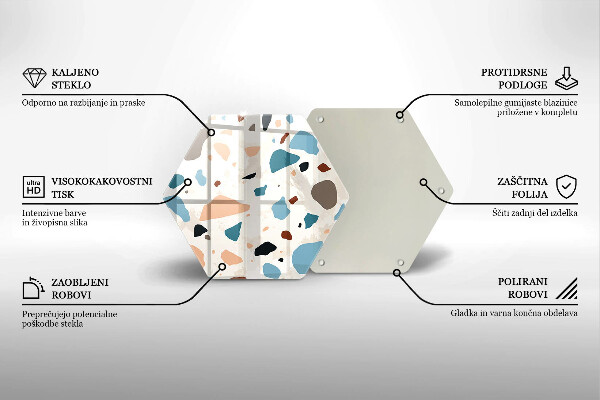 Kuchynská doska veľká zo skla Dekoratívna kamenina
