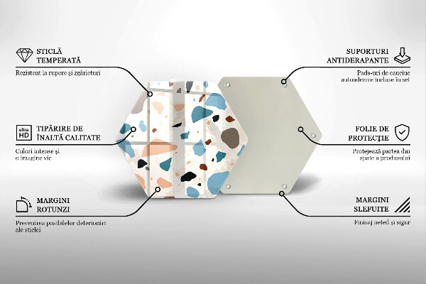 Kuchynská doska veľká zo skla Dekoratívna kamenina