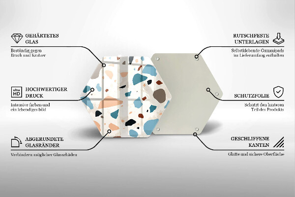 Kuchynská doska veľká zo skla Dekoratívna kamenina