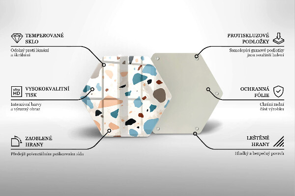 Kuchynská doska veľká zo skla Dekoratívna kamenina