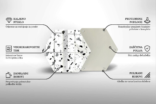 Kuchynská doska veľká zo skla Dekoratívna kamenina