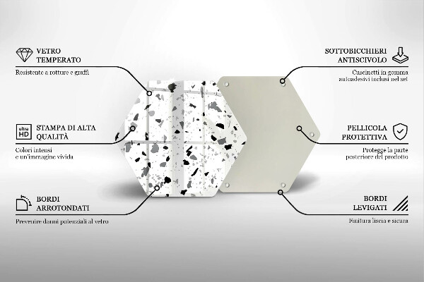 Kuchynská doska veľká zo skla Dekoratívna kamenina