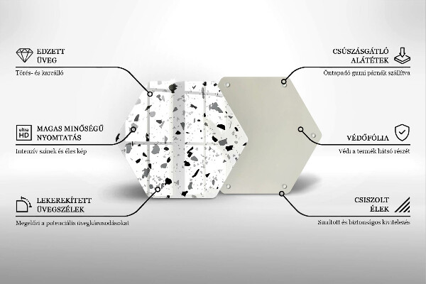 Kuchynská doska veľká zo skla Dekoratívna kamenina