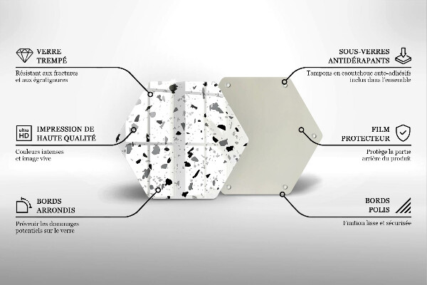 Kuchynská doska veľká zo skla Dekoratívna kamenina