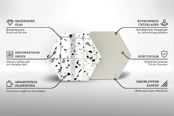 Kuchynská doska veľká zo skla Dekoratívna kamenina