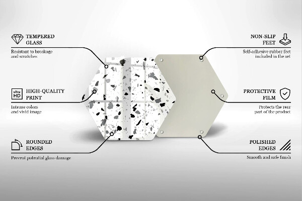 Kuchynská doska veľká zo skla Dekoratívna kamenina
