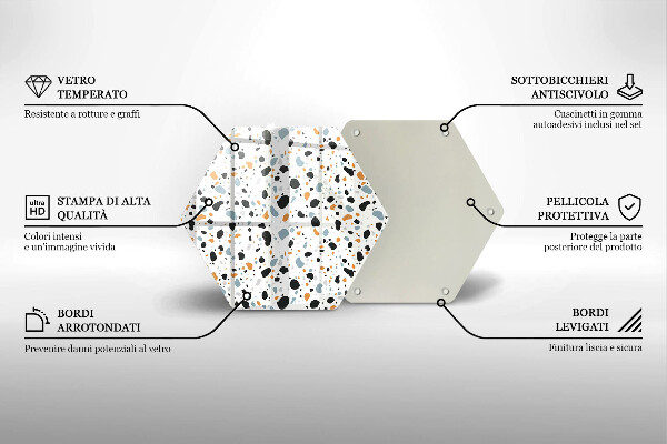 Kuchynská doska veľká zo skla Dekoratívna kamenina