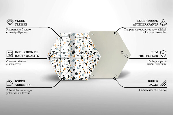 Kuchynská doska veľká zo skla Dekoratívna kamenina