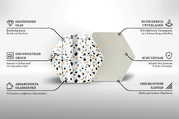 Kuchynská doska veľká zo skla Dekoratívna kamenina