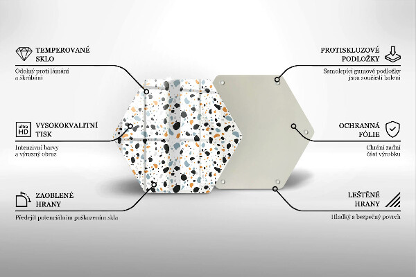 Kuchynská doska veľká zo skla Dekoratívna kamenina