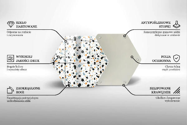 Kuchynská doska veľká zo skla Dekoratívna kamenina