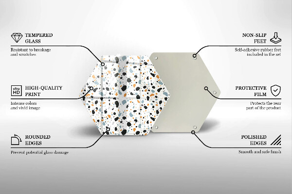 Kuchynská doska veľká zo skla Dekoratívna kamenina