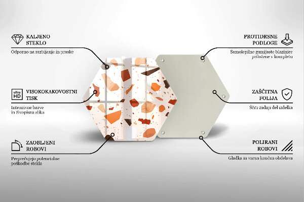 Kuchynská doska veľká zo skla Dekoratívna kamenina