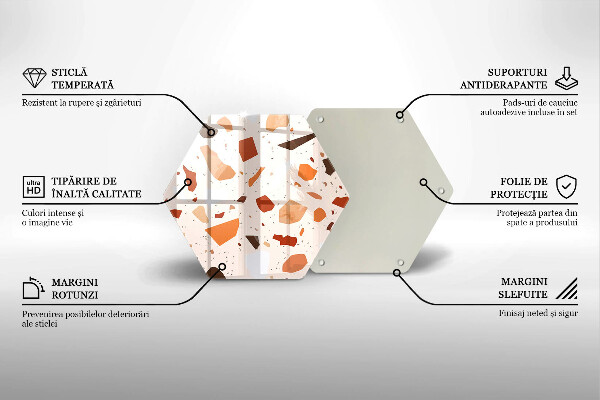 Kuchynská doska veľká zo skla Dekoratívna kamenina