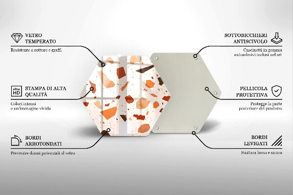Kuchynská doska veľká zo skla Dekoratívna kamenina
