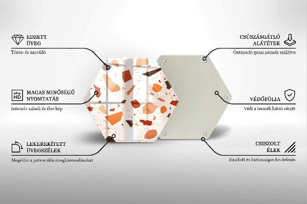 Kuchynská doska veľká zo skla Dekoratívna kamenina