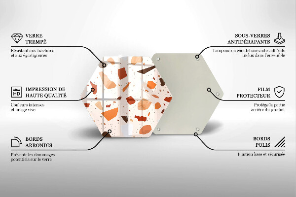 Kuchynská doska veľká zo skla Dekoratívna kamenina