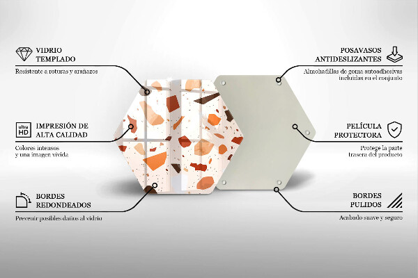 Kuchynská doska veľká zo skla Dekoratívna kamenina