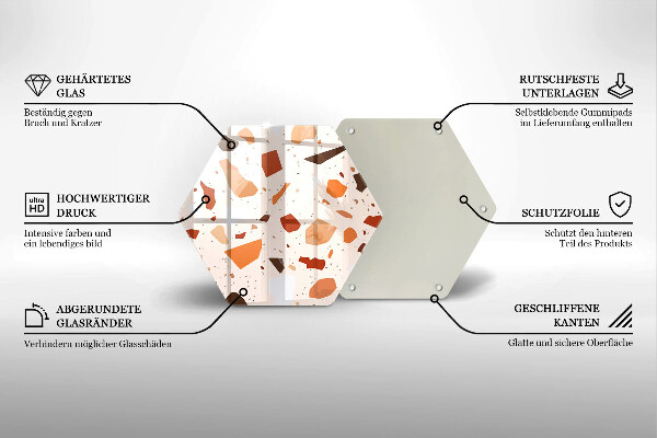 Kuchynská doska veľká zo skla Dekoratívna kamenina