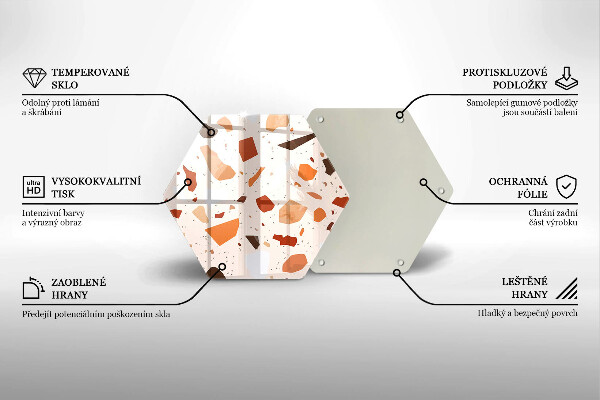 Kuchynská doska veľká zo skla Dekoratívna kamenina