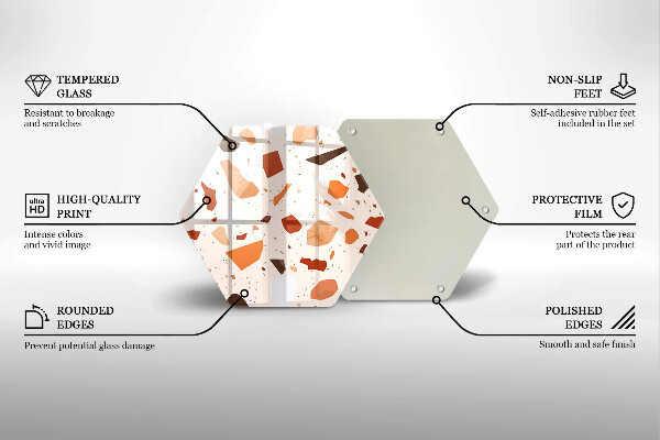 Kuchynská doska veľká zo skla Dekoratívna kamenina