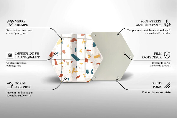 Kuchynská doska veľká zo skla Dekoratívna kamenina