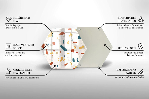 Kuchynská doska veľká zo skla Dekoratívna kamenina