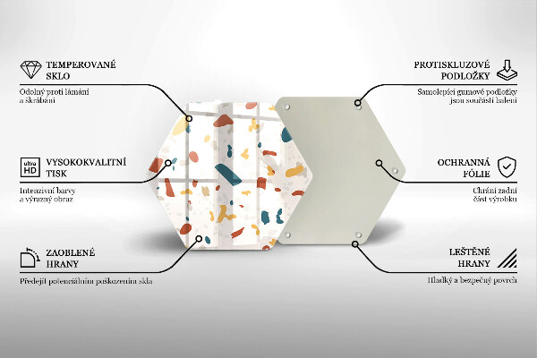 Kuchynská doska veľká zo skla Dekoratívna kamenina