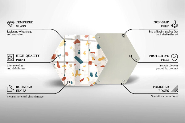 Kuchynská doska veľká zo skla Dekoratívna kamenina