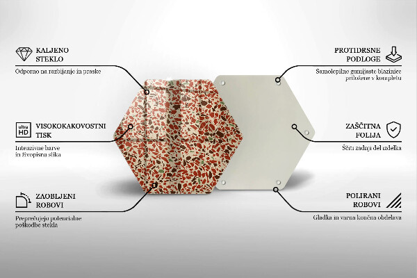 Kuchynská doska veľká zo skla Jemná kamenina
