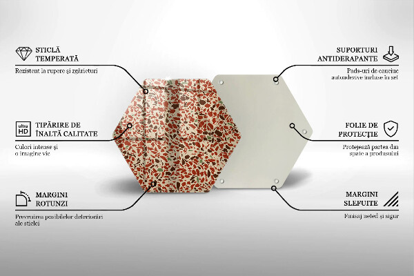 Kuchynská doska veľká zo skla Jemná kamenina