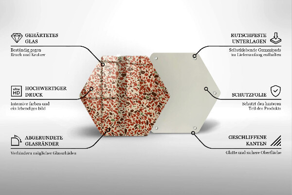 Kuchynská doska veľká zo skla Jemná kamenina