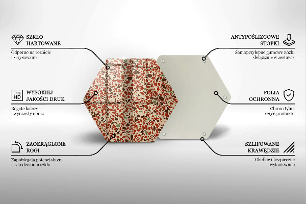 Kuchynská doska veľká zo skla Jemná kamenina