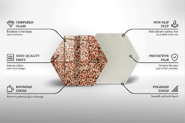 Kuchynská doska veľká zo skla Jemná kamenina