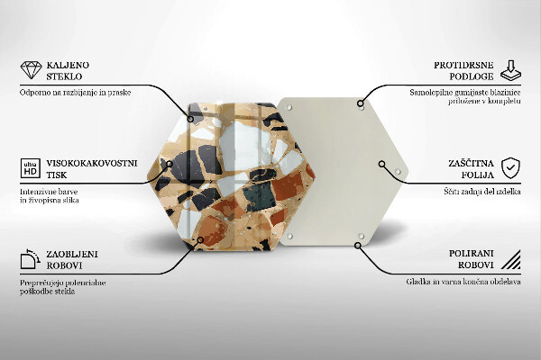 Kuchynská doska veľká zo skla Doska s dekoratívnymi kameňmi