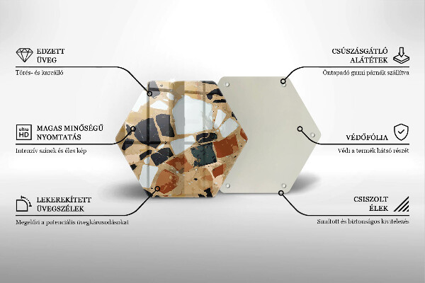 Kuchynská doska veľká zo skla Doska s dekoratívnymi kameňmi