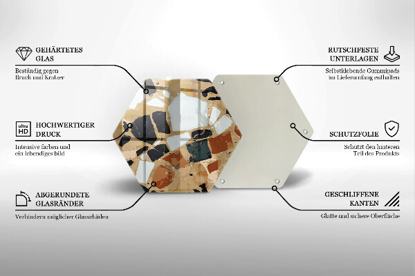 Kuchynská doska veľká zo skla Doska s dekoratívnymi kameňmi