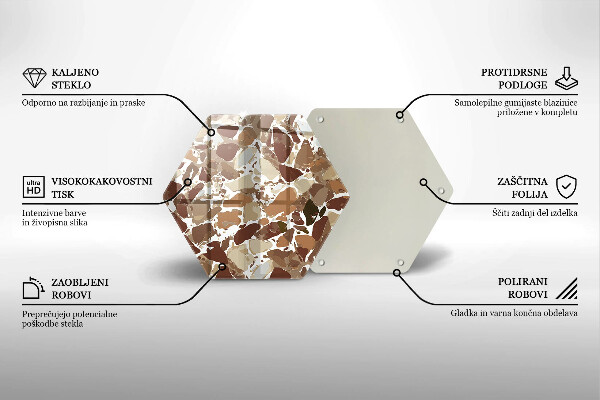 Kuchynská doska veľká zo skla Kamenné ozdobné škvrny