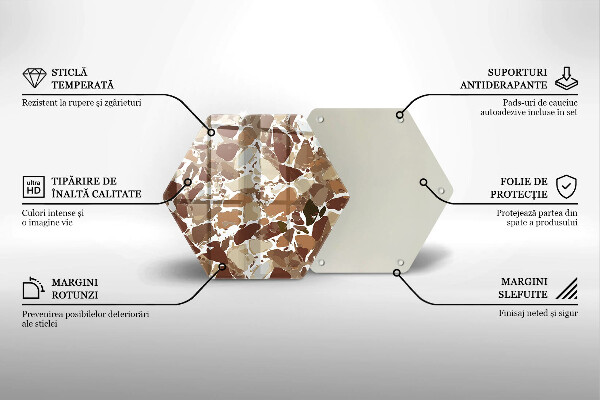Kuchynská doska veľká zo skla Kamenné ozdobné škvrny