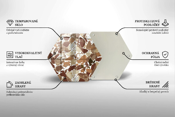 Kuchynská doska veľká zo skla Kamenné ozdobné škvrny