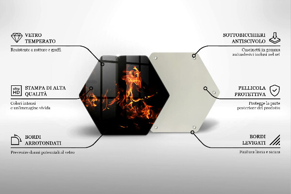 Kuchynská doska veľká zo skla Zapáľ živý plameň
