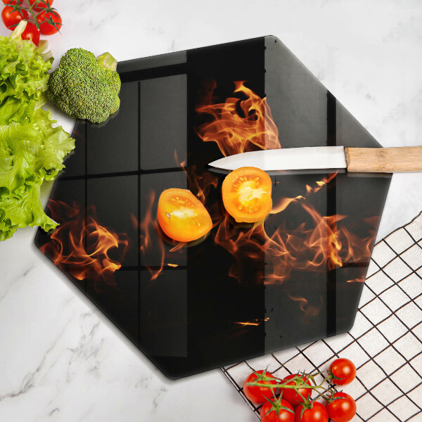 Kuchynská doska veľká zo skla Zapáľ živý plameň
