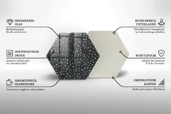 Kuchynská doska veľká zo skla Dekoratívny kameň