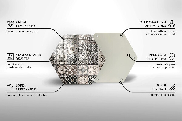 Kuchynská doska veľká zo skla Dekoratívne dlaždice