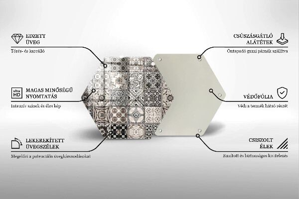 Kuchynská doska veľká zo skla Dekoratívne dlaždice