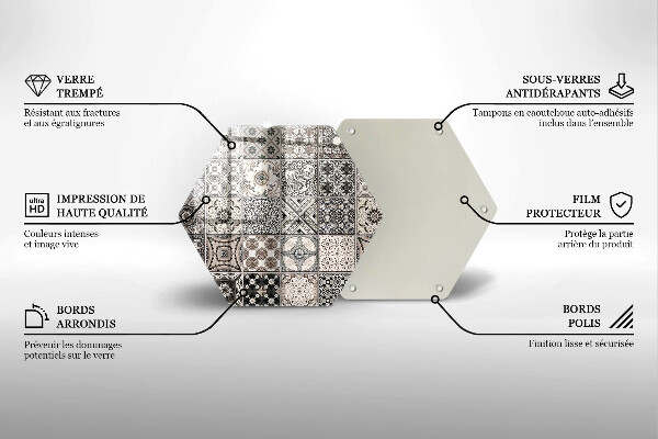 Kuchynská doska veľká zo skla Dekoratívne dlaždice