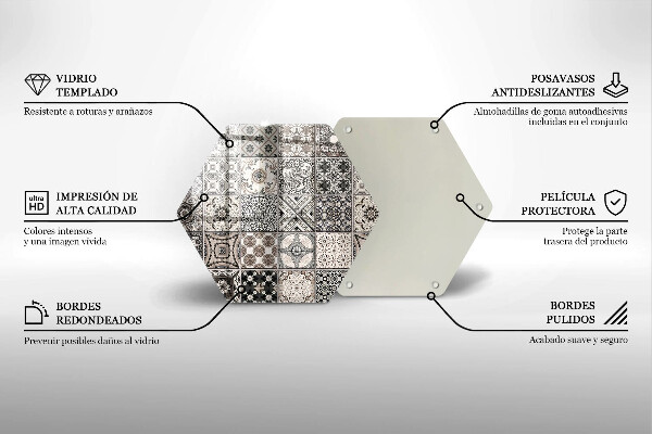 Kuchynská doska veľká zo skla Dekoratívne dlaždice