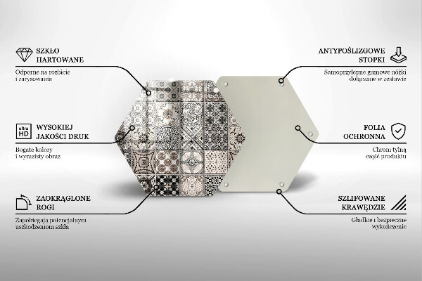 Kuchynská doska veľká zo skla Dekoratívne dlaždice